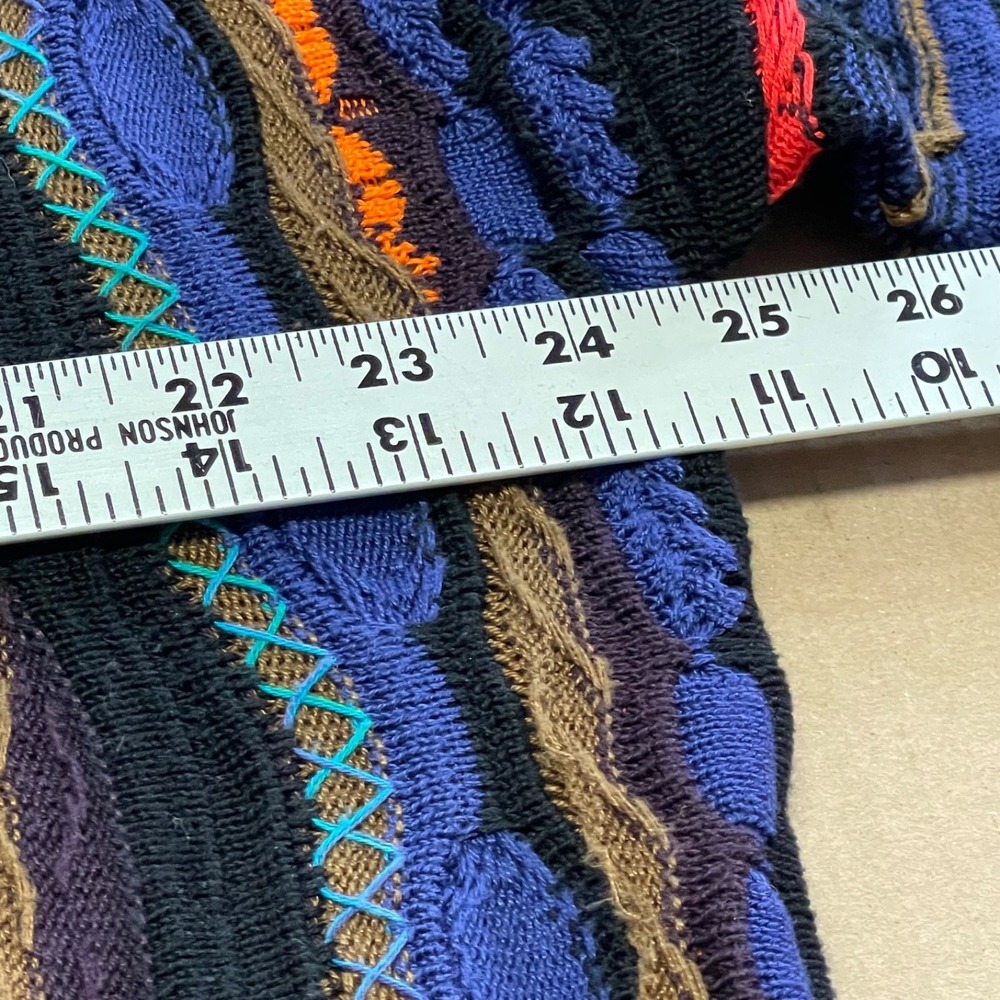 Vintage Tundra Men's Large Textured Sweater 3D Coogi Style Hip Hop Canada 90's - Picture 9 of 14